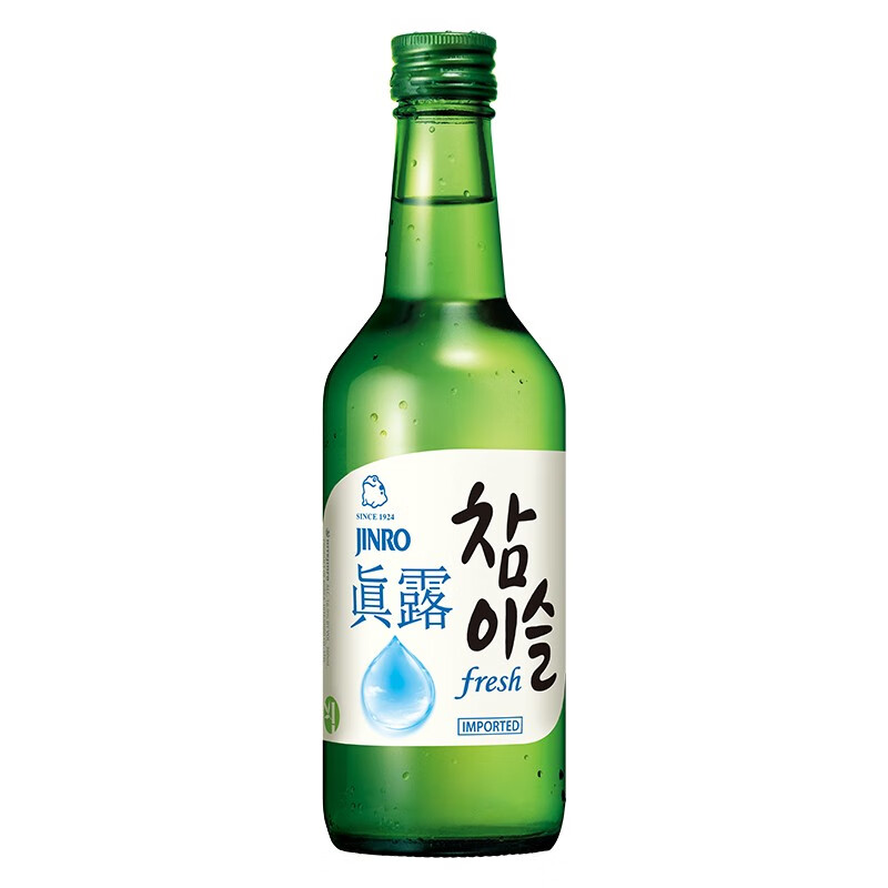 真露jinro烧酒韩国进口169竹炭酒360ml6瓶连包2件
