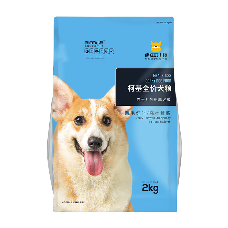 疯狂的小狗 狗粮幼犬成犬 宠物柯基全犬期专用 肉松粮2kg