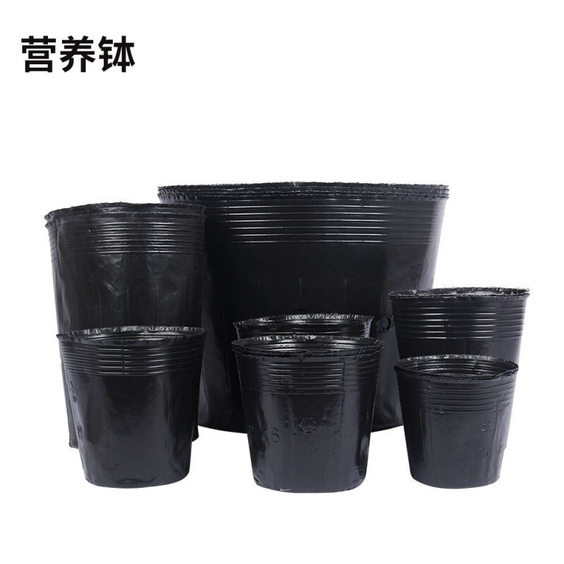 浩胜加厚营养杯育苗杯大号花盆黑色种植塑料育苗袋育苗盆营养钵30x28