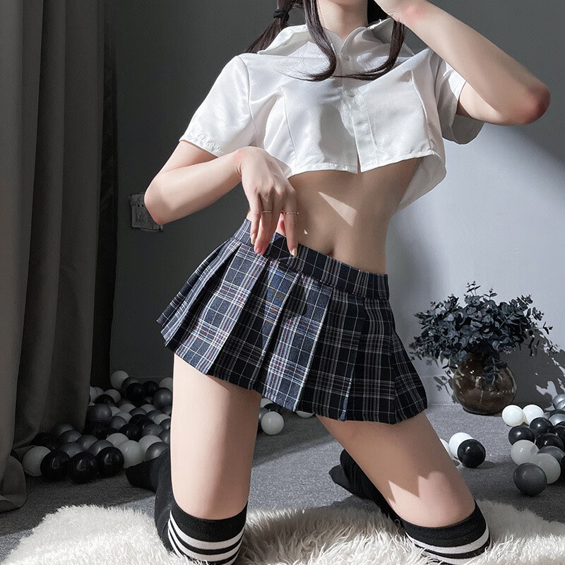 小胥 百褶裙没内衬超短裙性感jk模特很辣的裙子裙夏短裙水手服 20cm