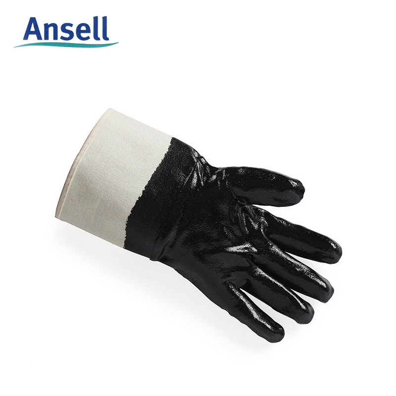 安思尔 48-500 重型丁腈手套全浸胶涂层手套防油防液体耐磨机械手套 9码 12付装