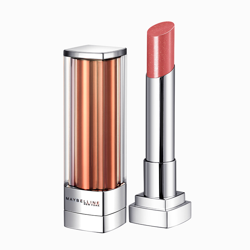 美宝莲(maybelline)纵情耀星钻系列唇膏 snu58 流金奶茶色 小灯管口红