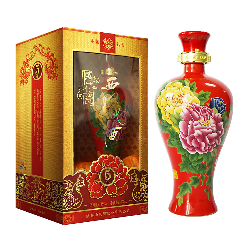 西凤 西凤酒 国花瓷 西凤酒 5年 45度 500ml 单瓶 凤香正宗 口感凤香