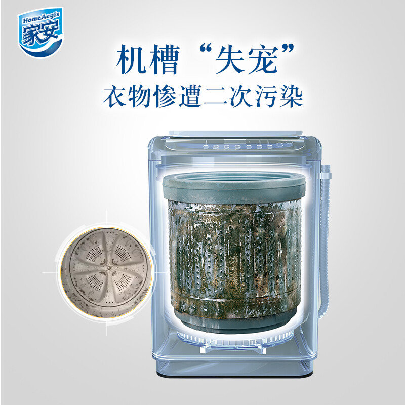 家安（HomeAegis） 洗衣机槽清洁剂超值特卖装125g*4袋 滚筒波轮洗衣机清洁除垢剂洗衣机清洗剂 非泡腾片