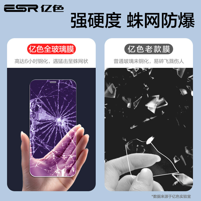 亿色(ESR) 苹果11pro/X/XS钢化膜 iphone11pro钢化膜 护眼抗蓝光非全屏覆盖防爆防指纹玻璃手机膜-送贴膜器