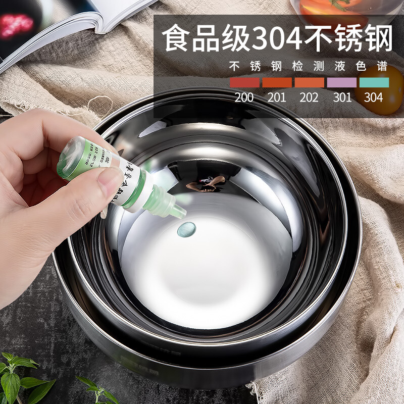 尚菲优品（SFYP）304不锈钢碗 16.5cm双层加厚隔热汤碗饭碗面碗 耐摔耐用GJ165-1