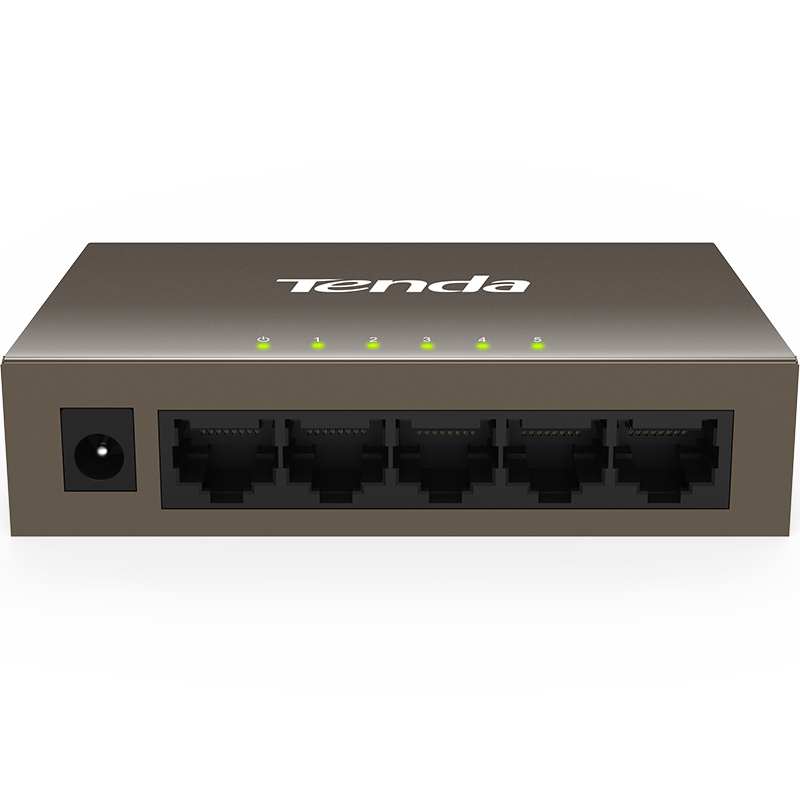 腾达（Tenda）TEF1005D 5口百兆钢壳网络交换机 4口监控工程 家用宿舍专用分线器