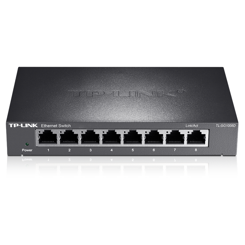 TP-LINK 8口千兆交换机 企业级交换器 监控网络网线分线器 分流器 金属机身 TL-SG1008D