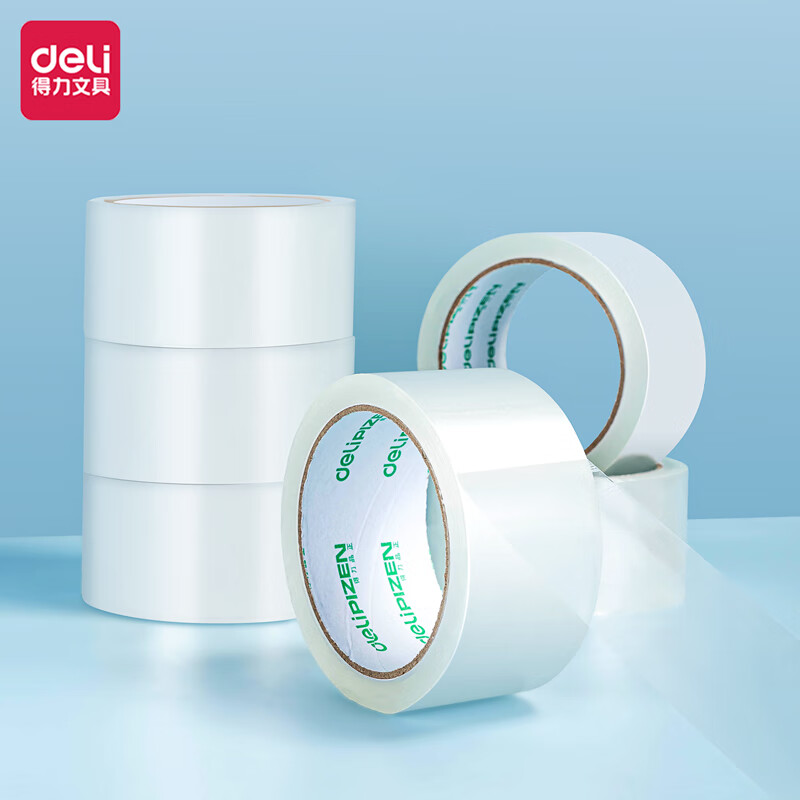 得力(deli)  透明封箱胶带 48mm*60y*45um 6卷/筒   30911