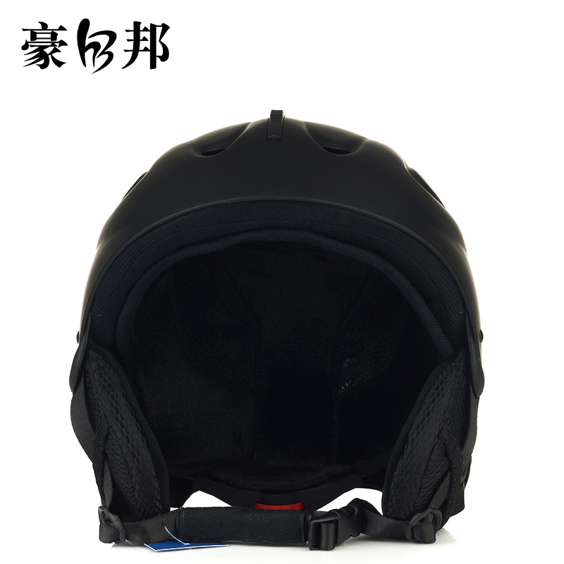 豪邦滑雪头盔单板滑雪头盔双板运动防护头盔亚洲版大码滑雪头盔TK007 砂黑 L码(建议成年男士)