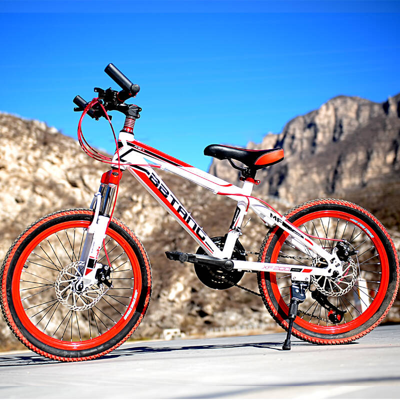 学生自行车20寸儿童山地车21速越野双碟刹单车男女 红色