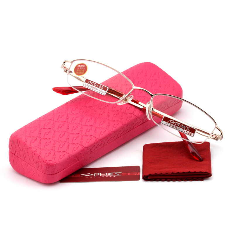 夕阳红老花镜 男女 半框pc高透镜片 bx5203 200度