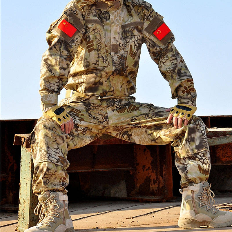户外服饰透气 响尾蛇迷彩服套服 特种兵作战服男 蟒纹迷彩服 山地迷彩