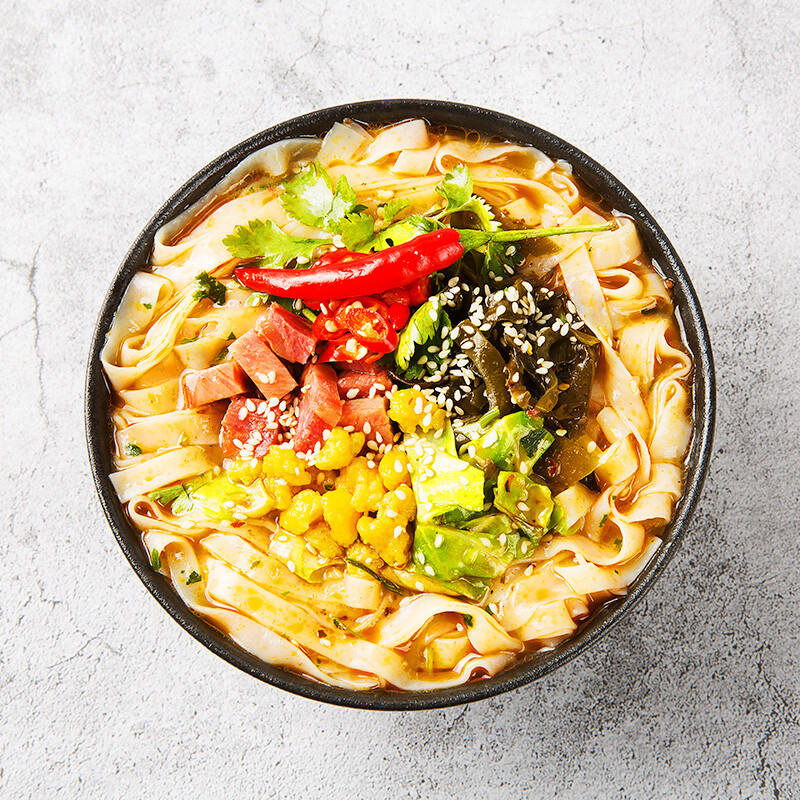 今麦郎 方便面 刀削宽面 香辣牛肉味 12桶整箱泡面 非油炸刀削面 *2件