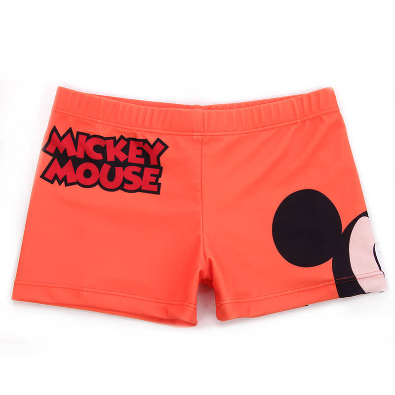 迪士尼(disney)儿童泳裤 男童游泳平角裤 小孩卡通游泳衣 橙色 8码