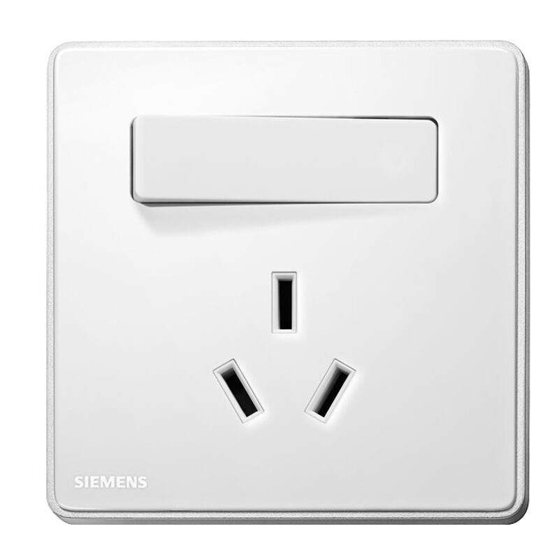 西门子(siemens)开关插座面板  睿致系列 象牙白钛银色 16a三孔带开关