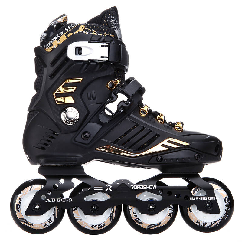 法国乐秀rx6成人高级平花鞋直排轮 花式溜冰鞋旱冰鞋男女滑冰鞋 黑金
