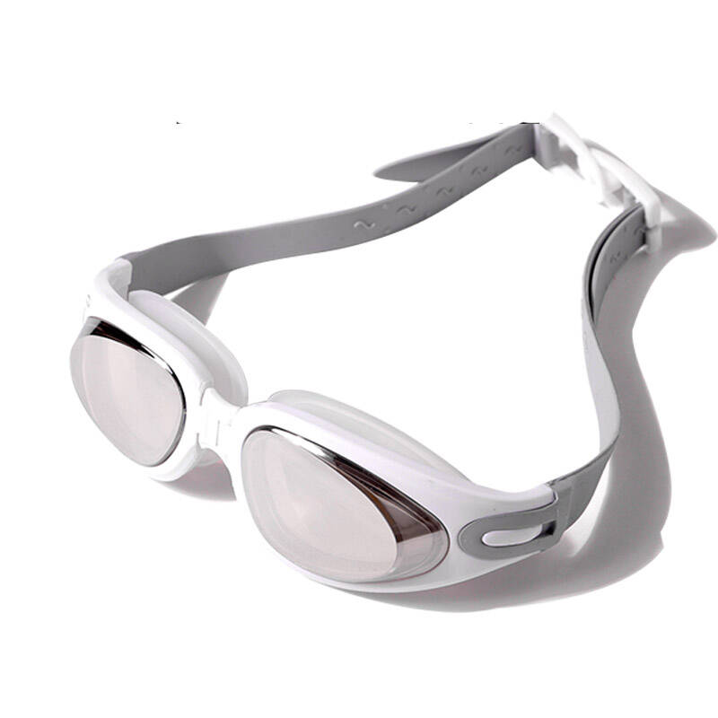 雅丽嘉aryca 高清防雾泳镜 男士女士游泳镜 电镀近视平光 wg38a白色