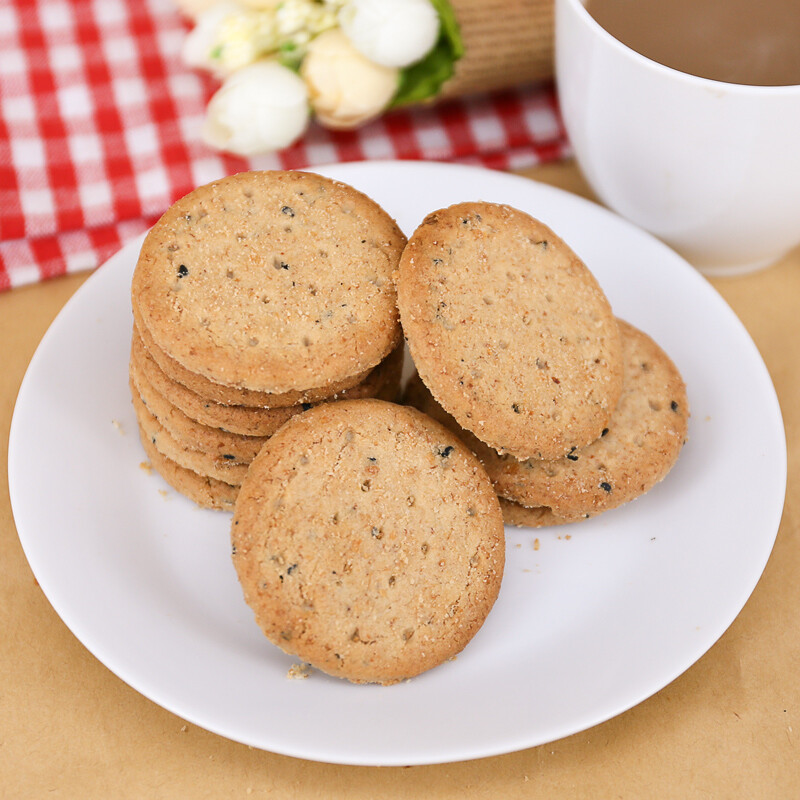 日清 无糖食品 麦麸粗粮饼干 代餐饱腹 中老年零食360g