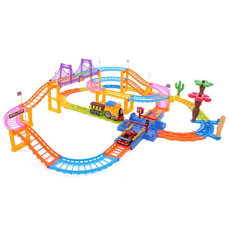 贝恩施(beiens)益智儿童玩具 积木电动轨道火车3388组合装