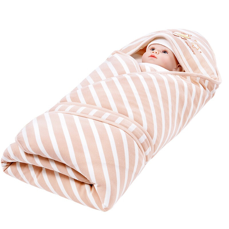 象宝宝(elepbaby)婴儿抱被 新生儿多功能全棉针织抱被90x90cm(木马