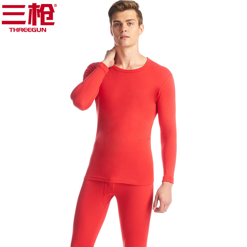 三枪秋衣秋裤男女纯棉加厚圆领宽松保暖内衣全棉毛衫保暖裤男士女士