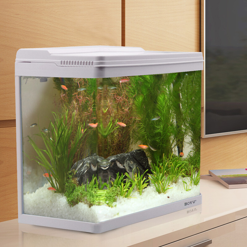 博宇触控变色生态鱼缸水族箱液显小中型迷你玻璃金鱼缸柜内置过滤器加