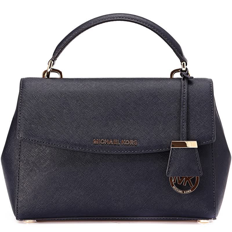 michael kors 迈克·科尔斯 mk女包 ava系列藏蓝色中号牛皮女士手提斜