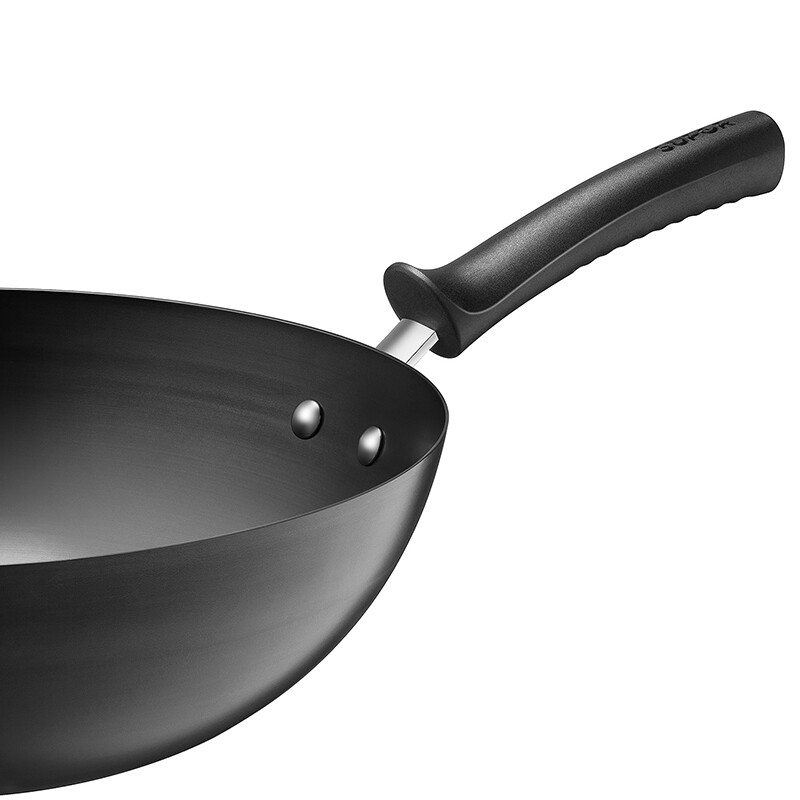 苏泊尔supor臻铁无涂层真不锈精铁炒锅30cm可立盖燃气专用fc30h7