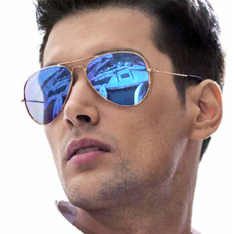 帕杰斯(PAR JUST) 强化玻璃时尚太阳镜男女同款潮款驾驶墨镜 蓝色膜