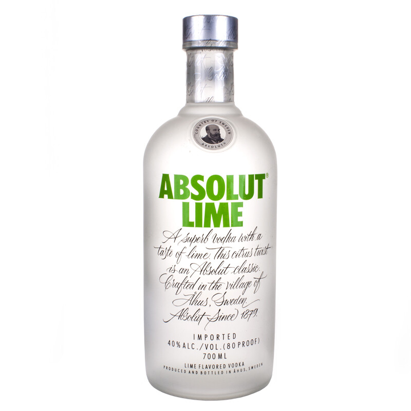 绝对(absolut)伏特加 洋酒 40度 青柠味 700ml 年货送礼