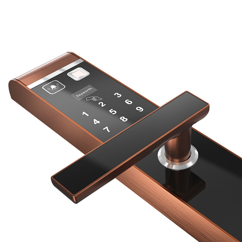 创维(skyworth) 创维指纹锁 家用智能锁电子锁密码锁防盗门锁r8 红