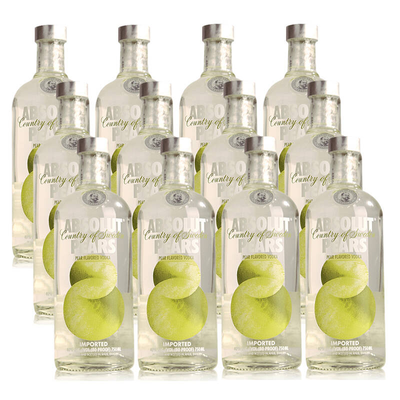 absolut vodka 绝对伏特加 750ml 瑞典原瓶进口洋酒 苹果梨12瓶装