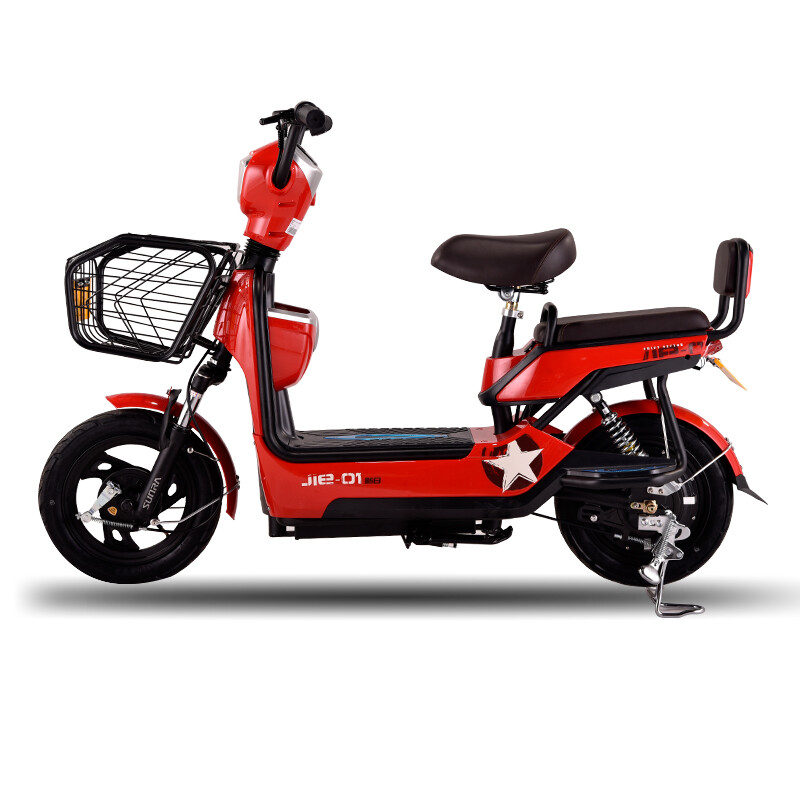 电动代步车电瓶车踏板车电动自行车捷丽 荔枝红48v20ah