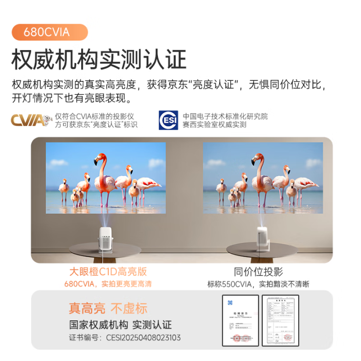 大眼橙C1D高亮版云台投影仪：家庭娱乐的贴心之选 心得分享 第1张