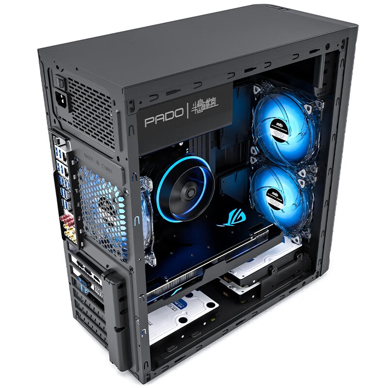 半岛铁盒(pado)h5黑色 台式电脑主机箱 商务办公家用机箱