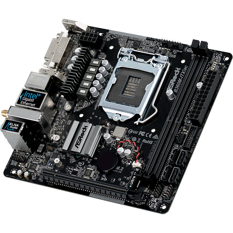华擎(asrock)b360m-itx/ac主板