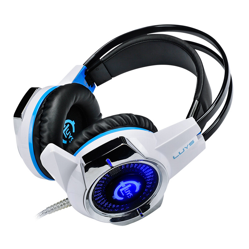 录音师(luys) 头戴式电竞游戏耳机 led发光 912白色 绝地逃生吃鸡耳机