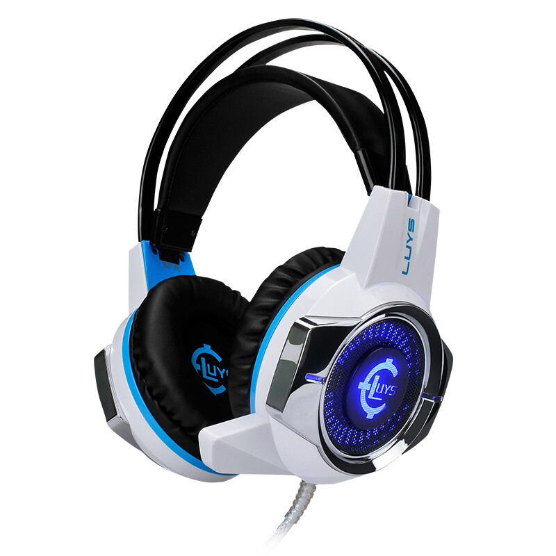 录音师(luys) 头戴式电竞游戏耳机 led发光 912白色 绝地逃生吃鸡耳机