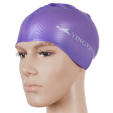 英发YINGFA游泳帽颗粒防滑泳帽硅胶防水男女成人儿童通用泳帽 紫色