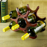 芸初创意红酒架摆件 仿实木酒瓶架 可放6支红酒 酒柜装饰 红酒架子