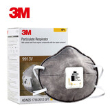 3M KN90活性炭口罩 9913V 头戴杯罩式带呼吸阀 防工业粉尘颗粒减除有机蒸气异味 10只装