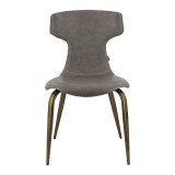 和顿皮餐椅家用 现代简约皮质餐桌椅子 北欧轻奢休闲椅咖啡厅创意欧式椅子工学靠背成人餐椅子HD-580 灰色