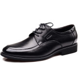 迪斯勒 特大码男鞋商务皮鞋英伦正装面试尖头流行办公室头层牛皮工作鞋 黑色 40