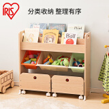 【评价差，下架】日本爱丽思IRIS玩具收纳架多功能木质儿童玩具收纳收纳筐架落地置物架爱丽丝 原木色