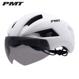 PMT自行车磁吸风镜头盔男女气动安全帽山地车公路车骑行装备RS-01 白色 L码(适合头围58-61CM)