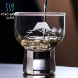 东洋佐佐木（TOYO-SASAKI GLASS）日本进口玻璃杯富士山切子清酒杯日式家用小酒杯烧酒杯高脚烈酒杯 富士山切子杯70毫升【单个】