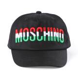 莫斯奇诺 MOSCHINO KIDS 奢侈品童装 男女童黑色棉质刺绣图案帽子 HXX001 LOA00 60100 50