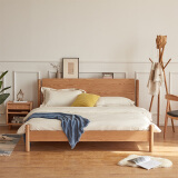 欧策（ouce）北欧实木床现代简约1.5单人黑胡桃木主卧室红橡木1.8米双人床 1.2米常规红橡木床