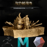 ZBrush+Maya手办模型《雪诺与龙》雕刻流程与3D打印设置角色建模视频教程